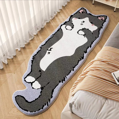 Kawaii Cat Long Carpet Fluffy Bedside Floor Mat