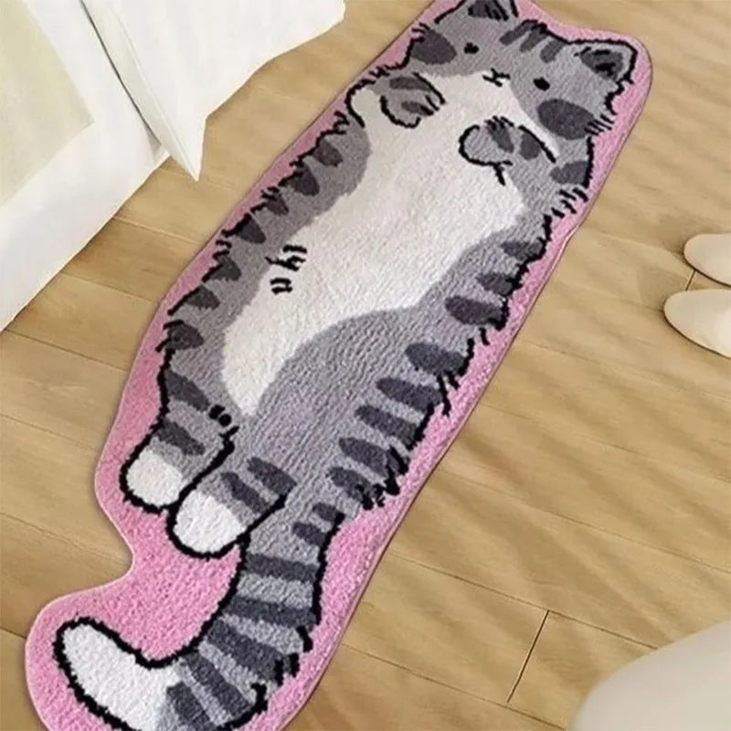 Kawaii Cat Long Carpet Fluffy Bedside Floor Mat