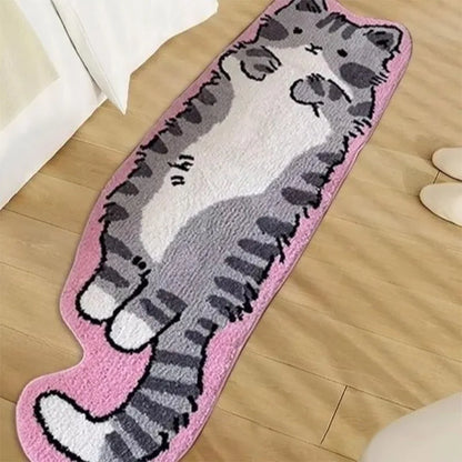 Kawaii Cat Long Carpet Fluffy Bedside Floor Mat
