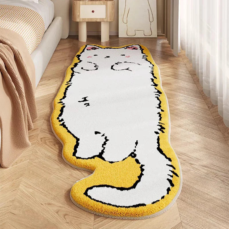 Kawaii Cat Long Carpet Fluffy Bedside Floor Mat