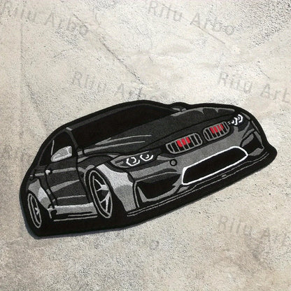 Retro Car Floor Mat Bedside Rug Home Decoration