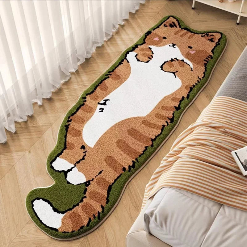 Kawaii Cat Long Carpet Fluffy Bedside Floor Mat